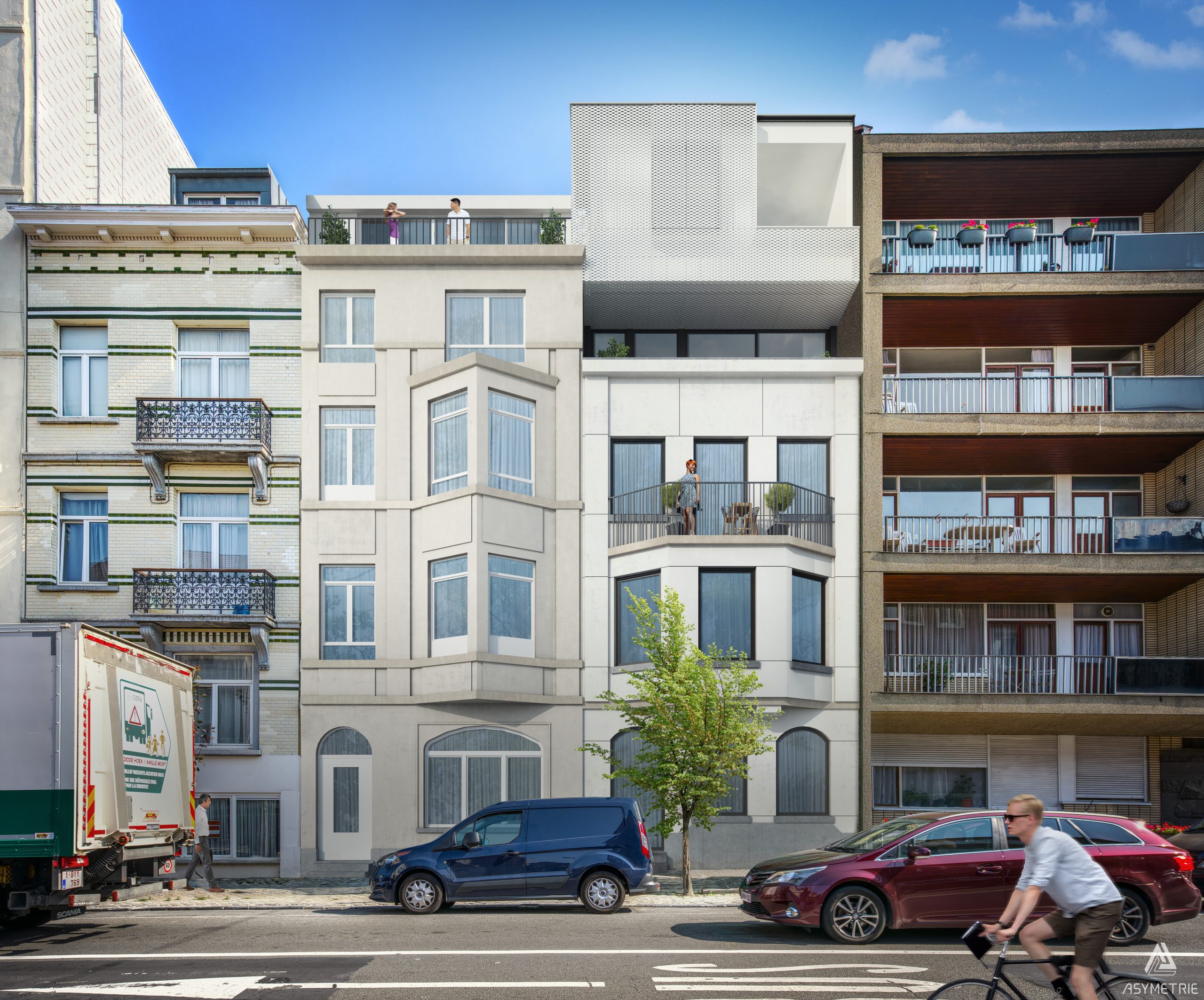 Ixelles avenue de la Couronne Vue A 201013 Dent creuse 3D projet couronne